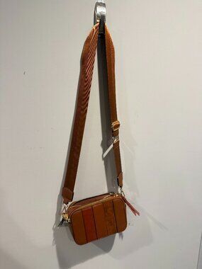 Brown Suede and "leather" Cross Body Bag